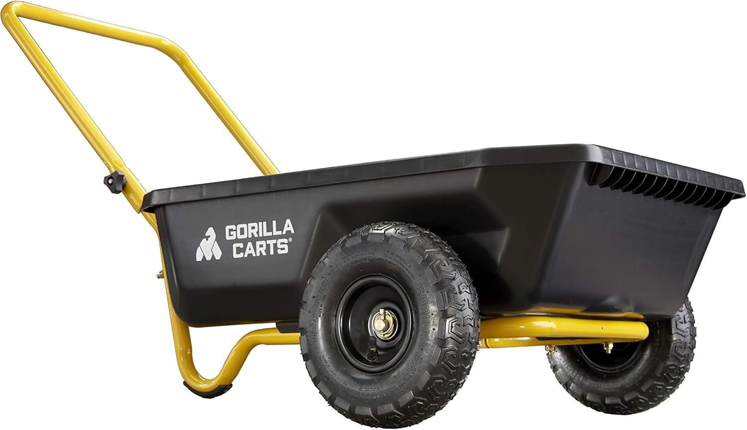 Gorilla Carts GCR-4 durable poly bed resists impact.