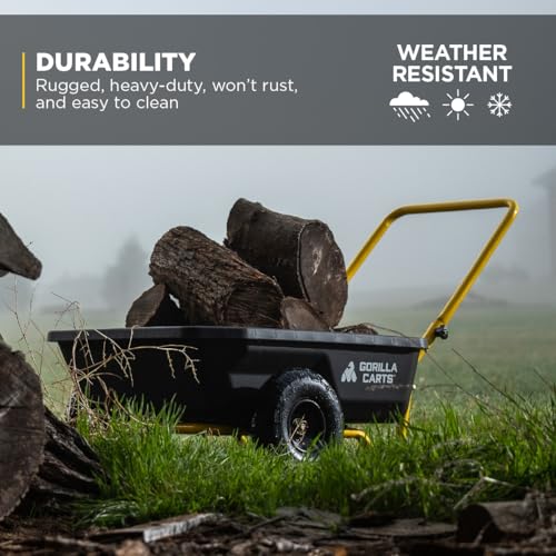 Gorilla Carts GCR-4 low center of gravity improves stability.