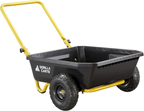 Gorilla Carts GCR-4 quick-release dump mechanism speeds unloading.