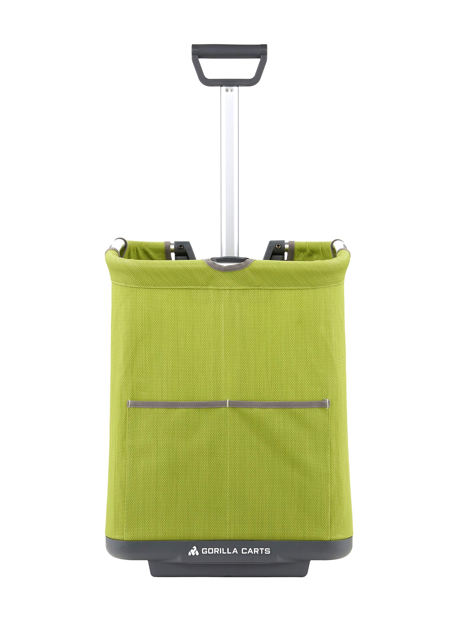 Gorilla Carts GCSS-11G-COM folded for compact storage, ideal for small spaces.