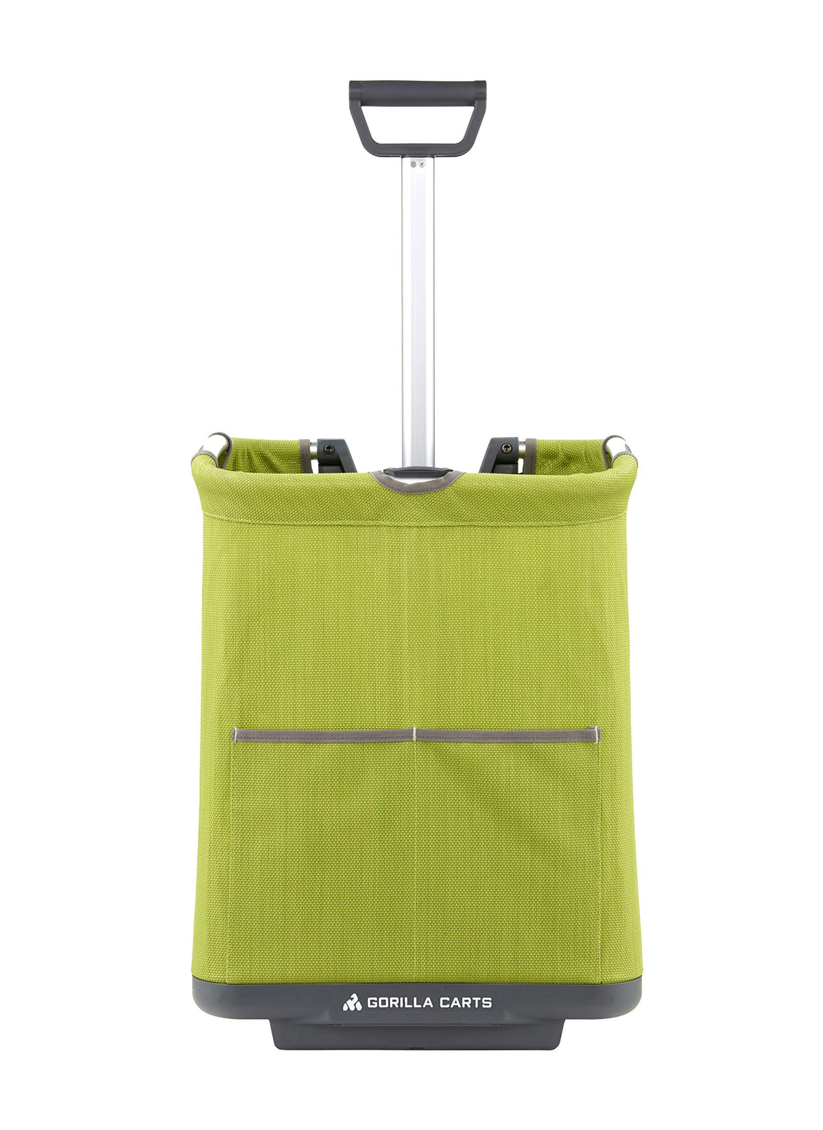 Gorilla Carts GCSS-11G-COM folded for compact storage, ideal for small spaces.