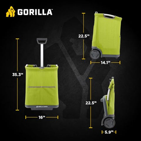 Gorilla Carts GCSS-11G-COM soft-sided fabric close-up shows breathable material.
