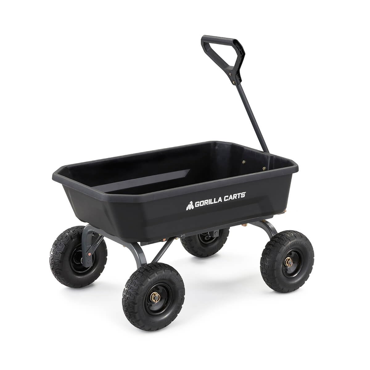 Gorilla Carts reliable performance on grass, gravel, and dirt.