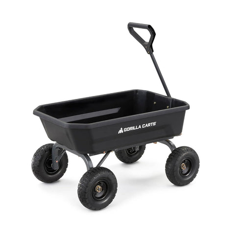 Gorilla Carts reliable performance on grass, gravel, and dirt.