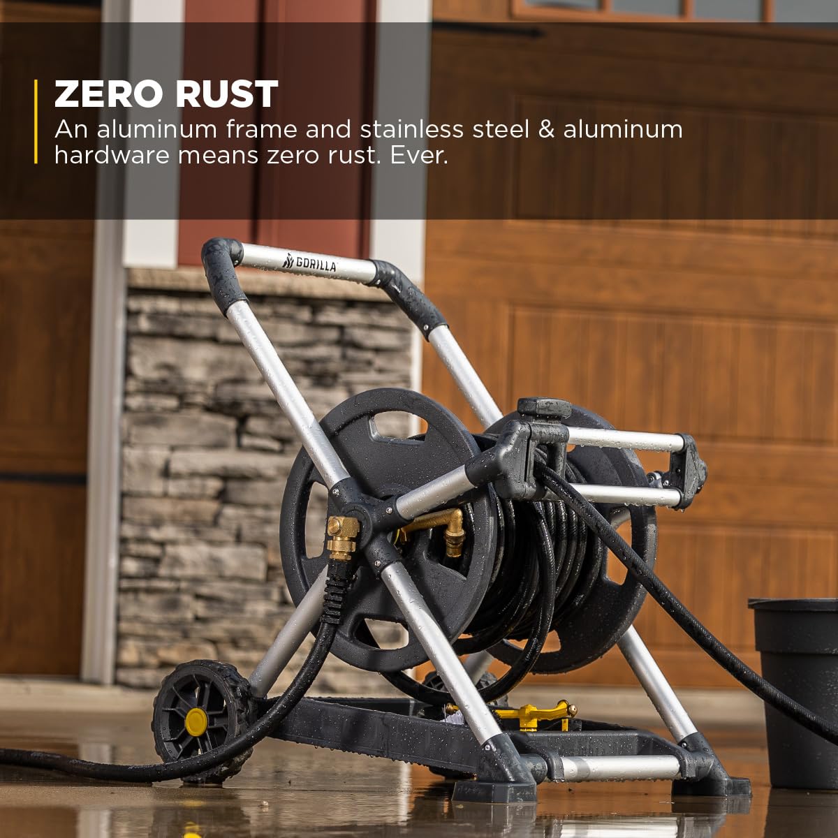 Gorilla Carts high-impact reel withstands rugged use in any weather