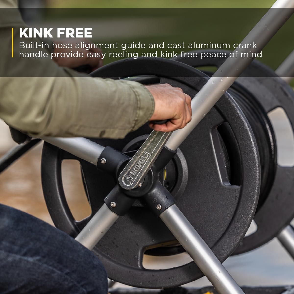Gorilla Carts upright comfort handle reduces strain during use