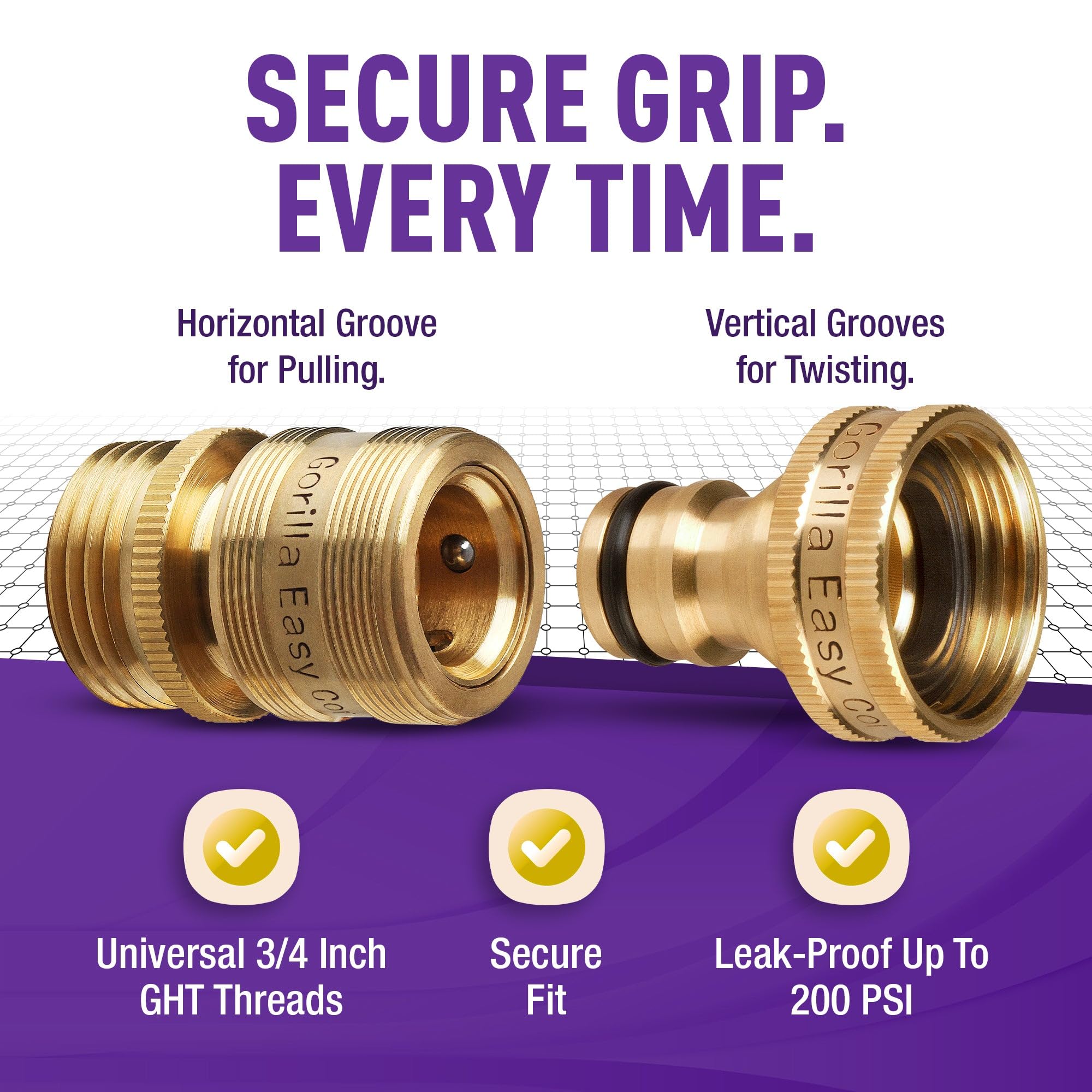 Gorilla Easy Connect enables one-handed operation and simple disconnect.