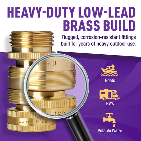 Gorilla Easy Connect low lead brass material safe for drinking water uses.