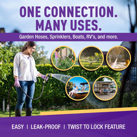 Gorilla Easy Connect one-handed operation simplifies hose connections.