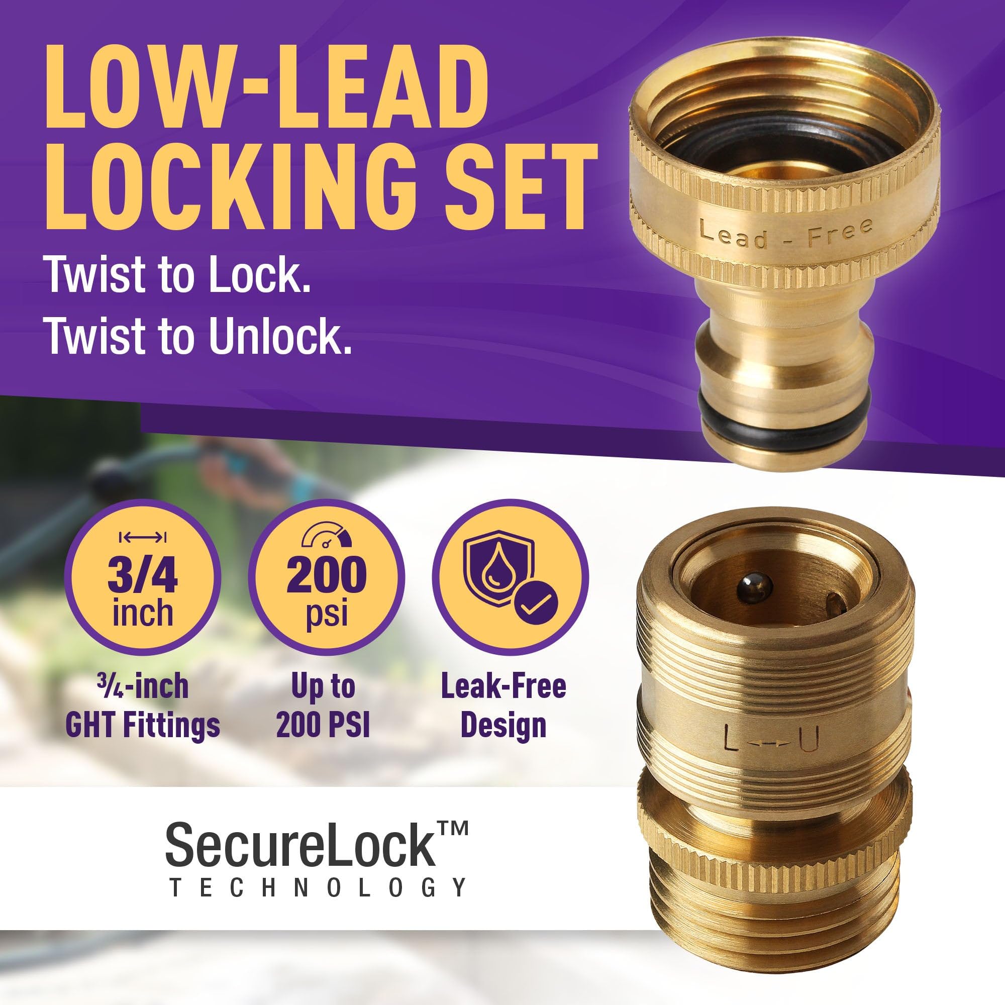GORILLA EASY CONNECT solid brass quick-connect assembly demonstrates reliable hookup.