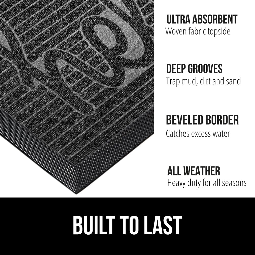 GORILLA GRIP all-season doormat with durable natural rubber backing.