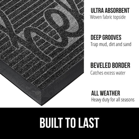 GORILLA GRIP all-season doormat with durable natural rubber backing.