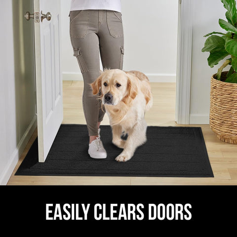 GORILLA GRIP Dirt Grabber water grooves highlight moisture control near door threshold keeps floors dry