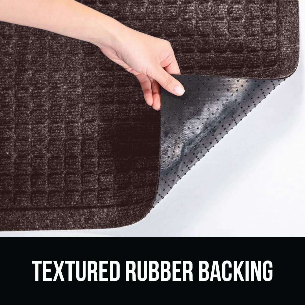 GORILLA GRIP doormat with textured rubber backing stays securely in place