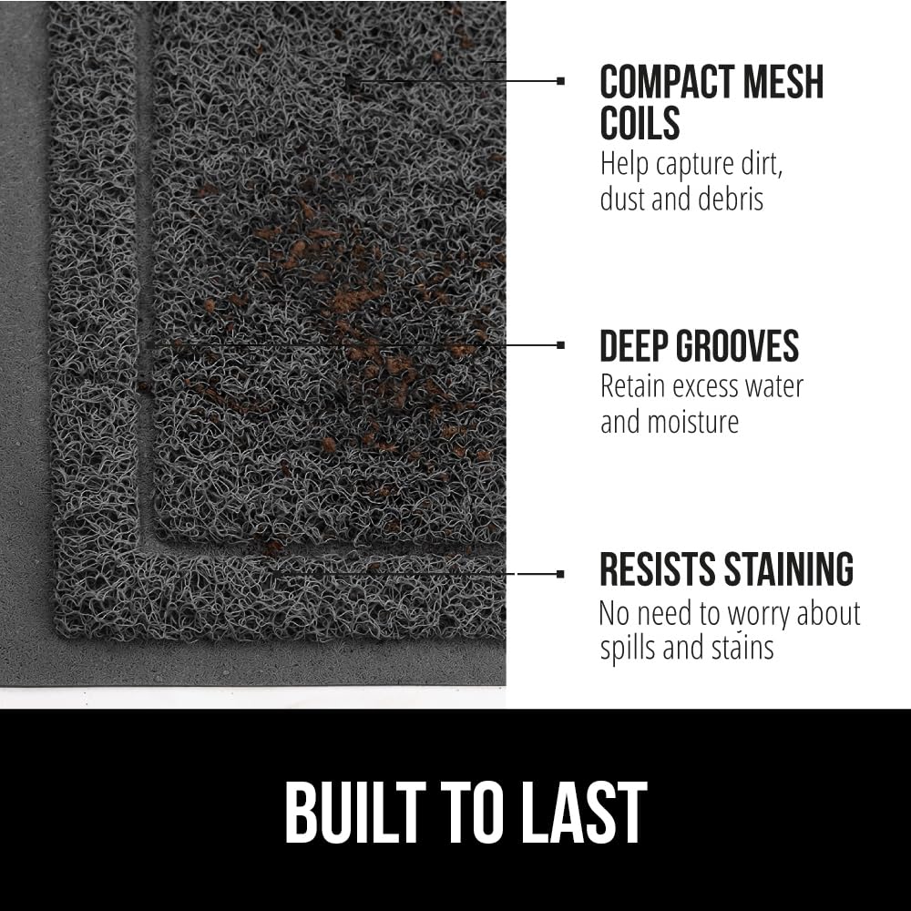 GORILLA GRIP Dirt Grabber front door mat 35x23 handles heavy foot traffic.