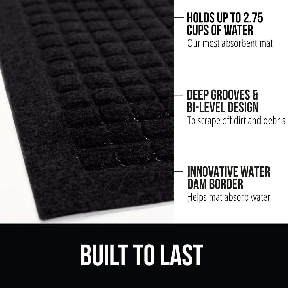 GORILLA GRIP front door mat 72x24 offers easy entry with a low-profile design.