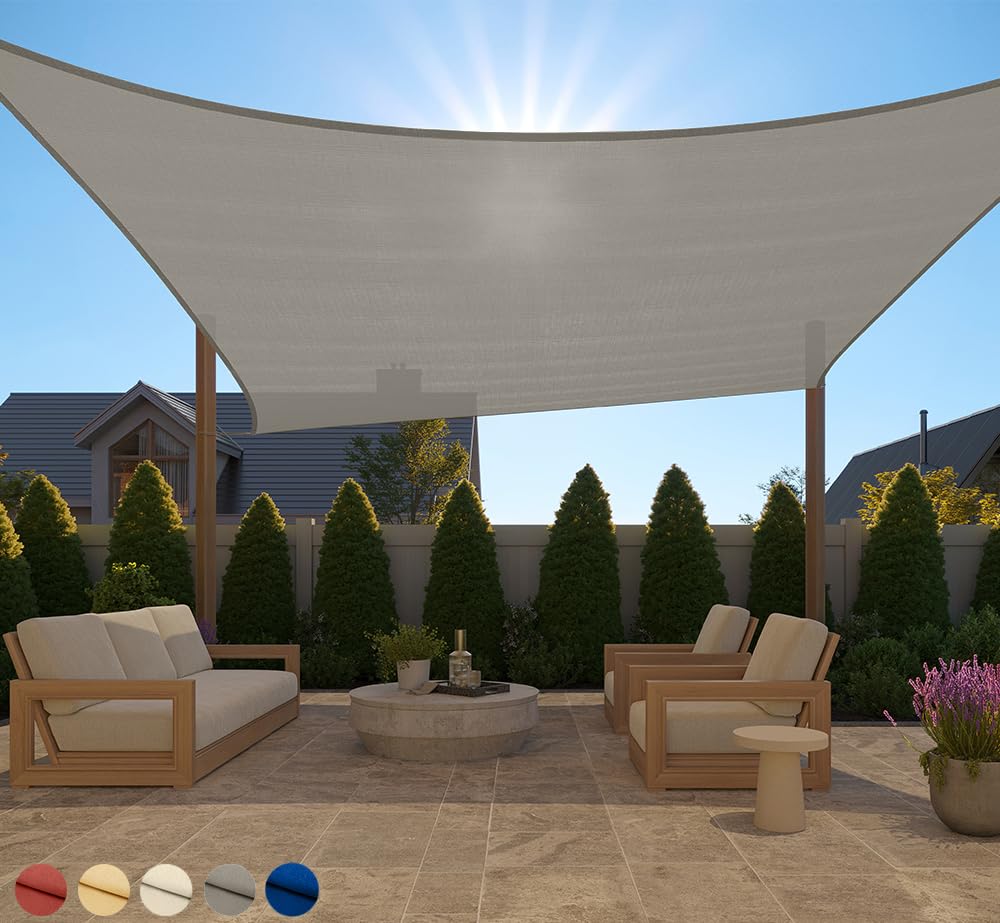 GORILLA GRIP heavy duty sun shade 12x16 rectangle blocks sun for cooler patio shade.