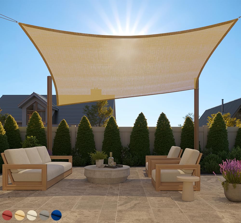 GORILLA GRIP heavy duty sun shade 8x10 blocks sun and protects outdoor furniture.