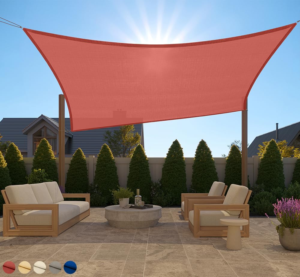 GORILLA GRIP heavy-duty sun shade 8x10 terra for patio protection and style
