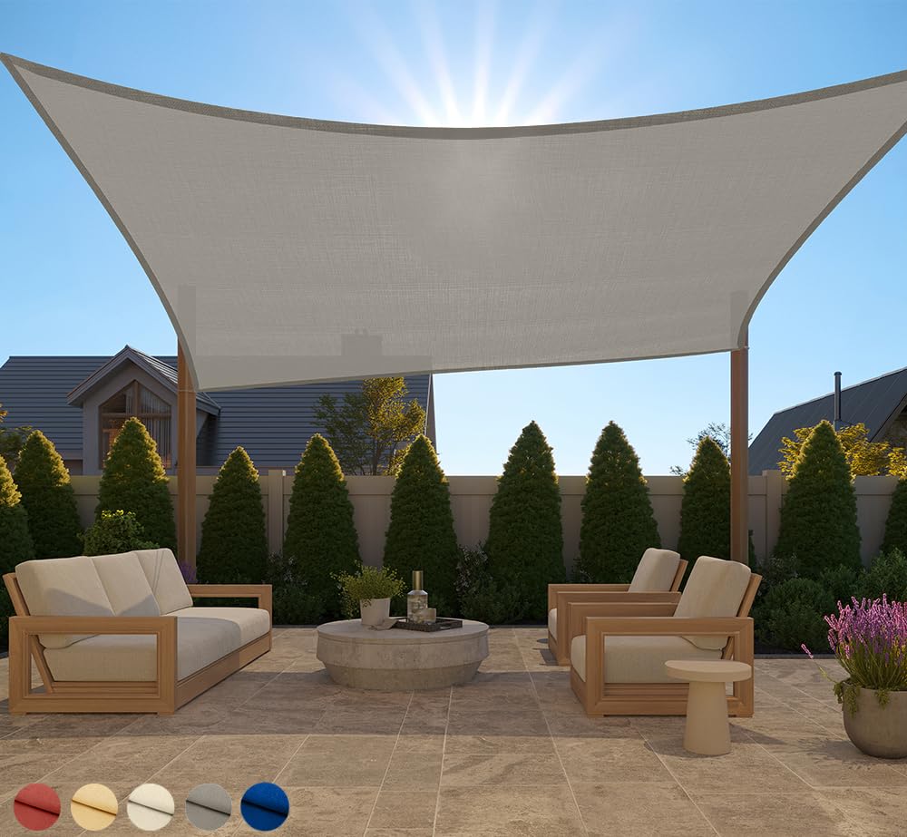 GORILLA GRIP heavy-duty sun shade 8x12 ft grey blocks strong sunlight on patios.