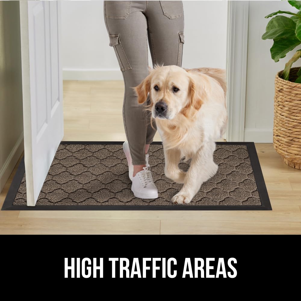 GORILLA GRIP high-traffic door mat withstands daily use in busy entryways.