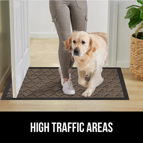 GORILLA GRIP high-traffic door mat withstands daily use in busy entryways.