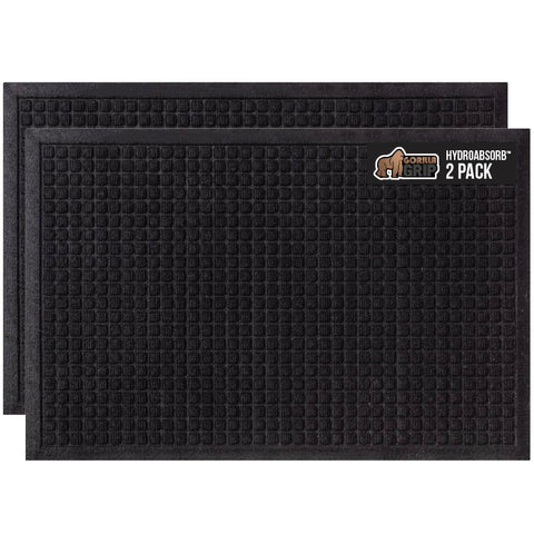 Gorilla Grip HydroAbsorb front door mat catching water at entry