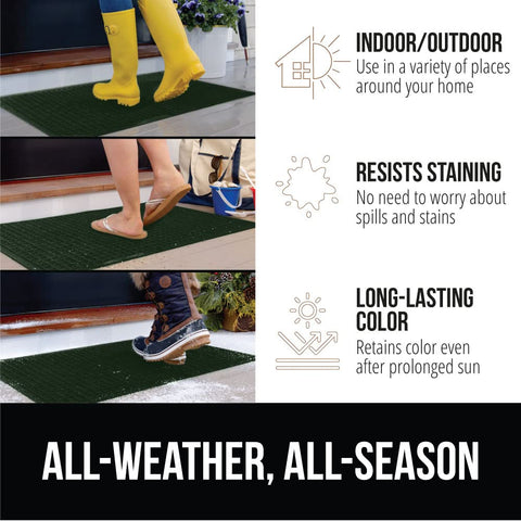 GORILLA GRIP HydroAbsorb front door mat resists stains and fading for long-lasting color.