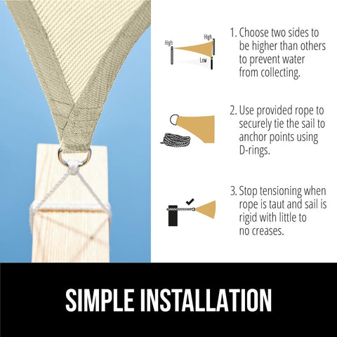 Gorilla Grip includes rope for quick outdoor installation
