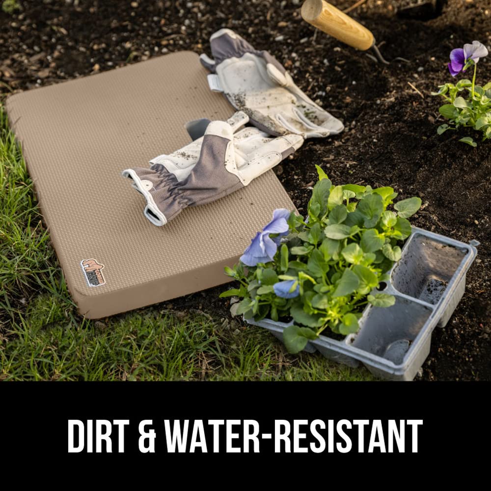 GORILLA GRIP kneeling pad resists dirt and moisture during outdoor use