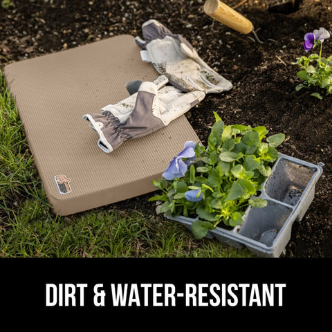 GORILLA GRIP kneeling pad resists dirt and moisture during outdoor use