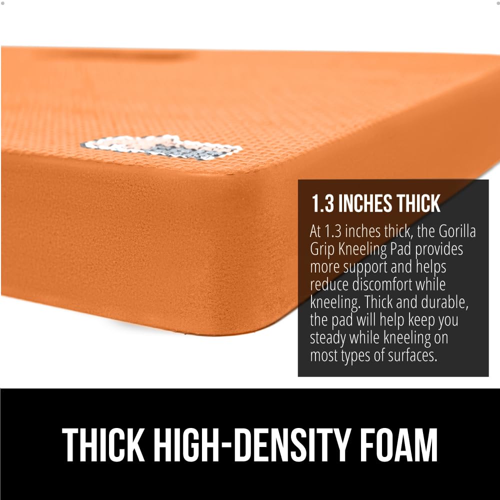 GORILLA GRIP kneeling pad dirt and water resistant protects against moisture.