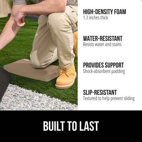 GORILLA GRIP kneeling pad foam close-up shows extra thick cushioning