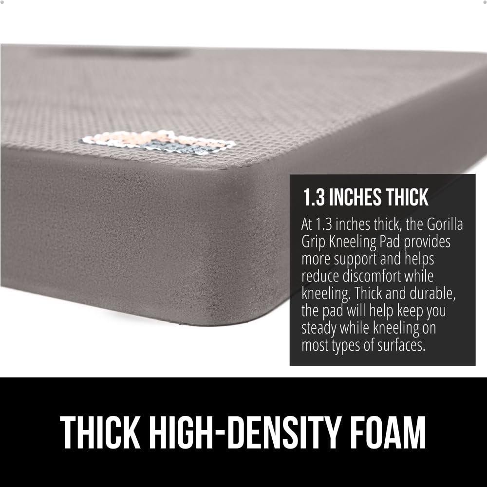 Gorilla Grip kneeling pad side view highlighting rugged outdoor durability