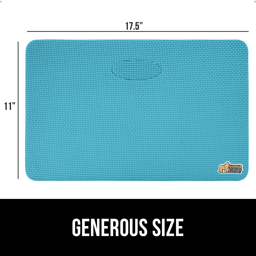 GORILLA GRIP kneeling pad turquoise color for visibility.