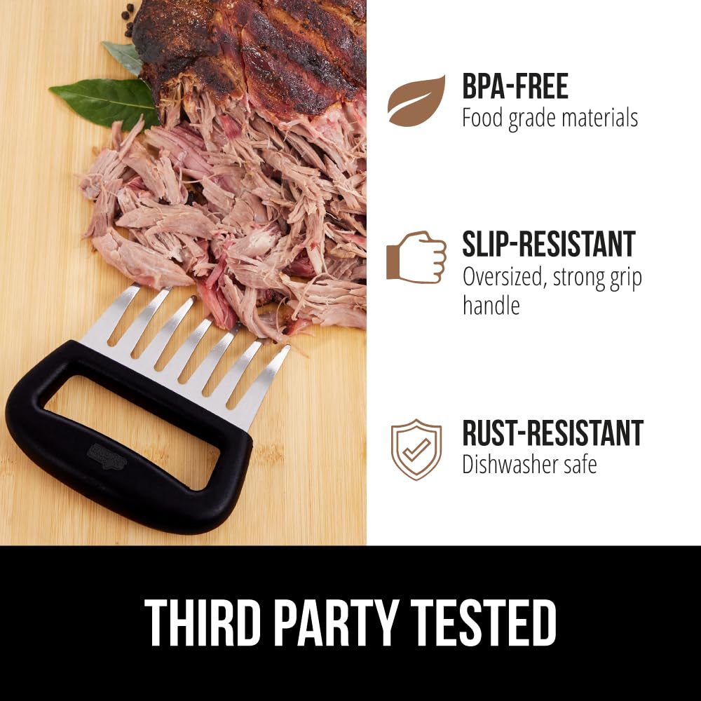 Meat shredding in action on barbecue or smoker sessions