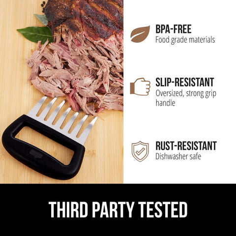 Meat shredding in action on barbecue or smoker sessions