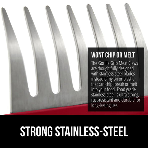 GORILLA GRIP oversized slip-resistant handle provides a secure grip while shredding hot meats