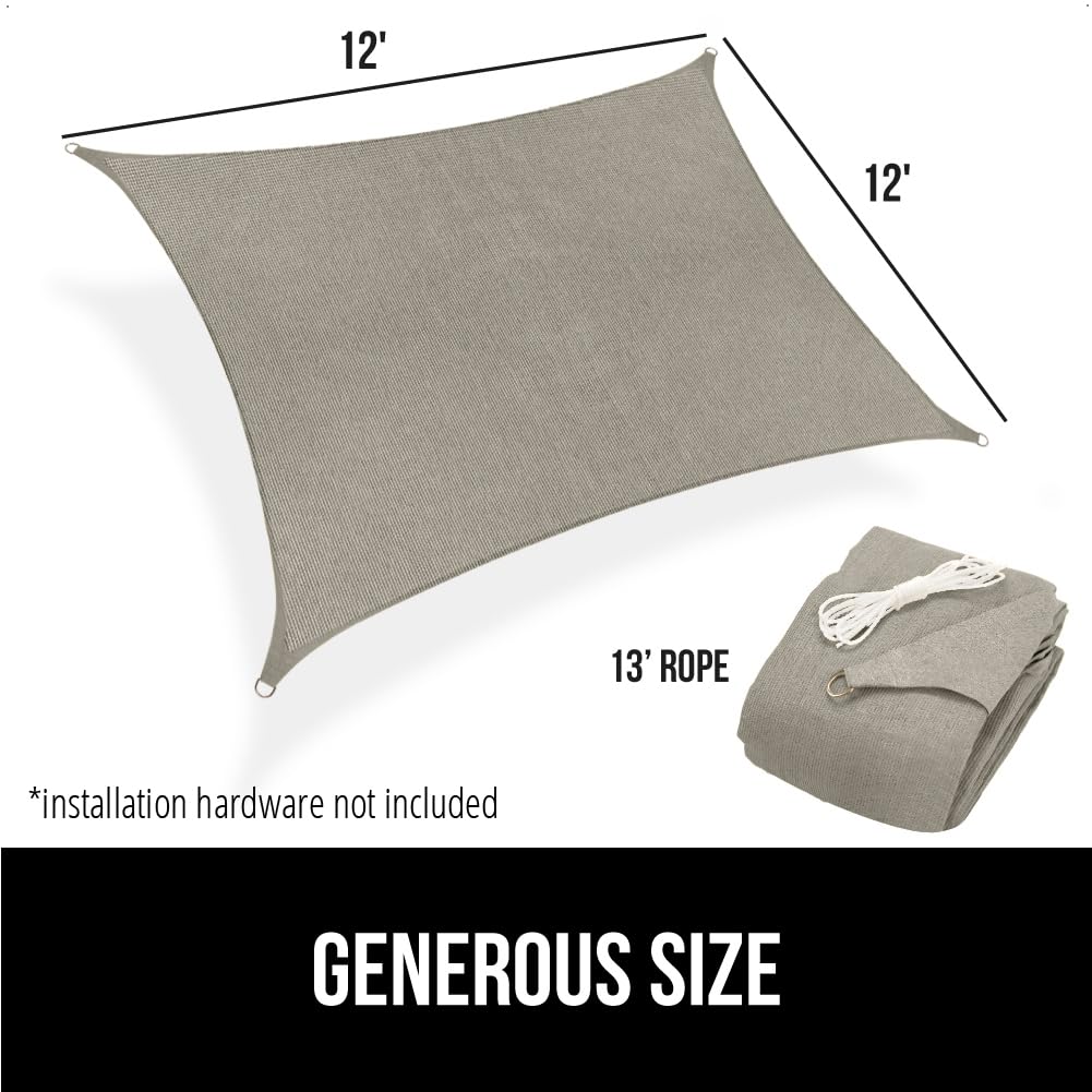 GORILLA GRIP versatile shade for patio, deck, and garden spaces.