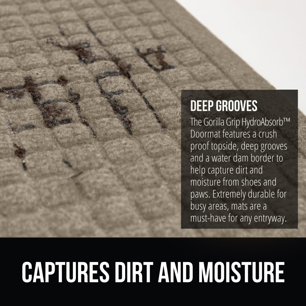 GORILLA GRIP polyester topside feels soft yet highly absorbent underfoot.