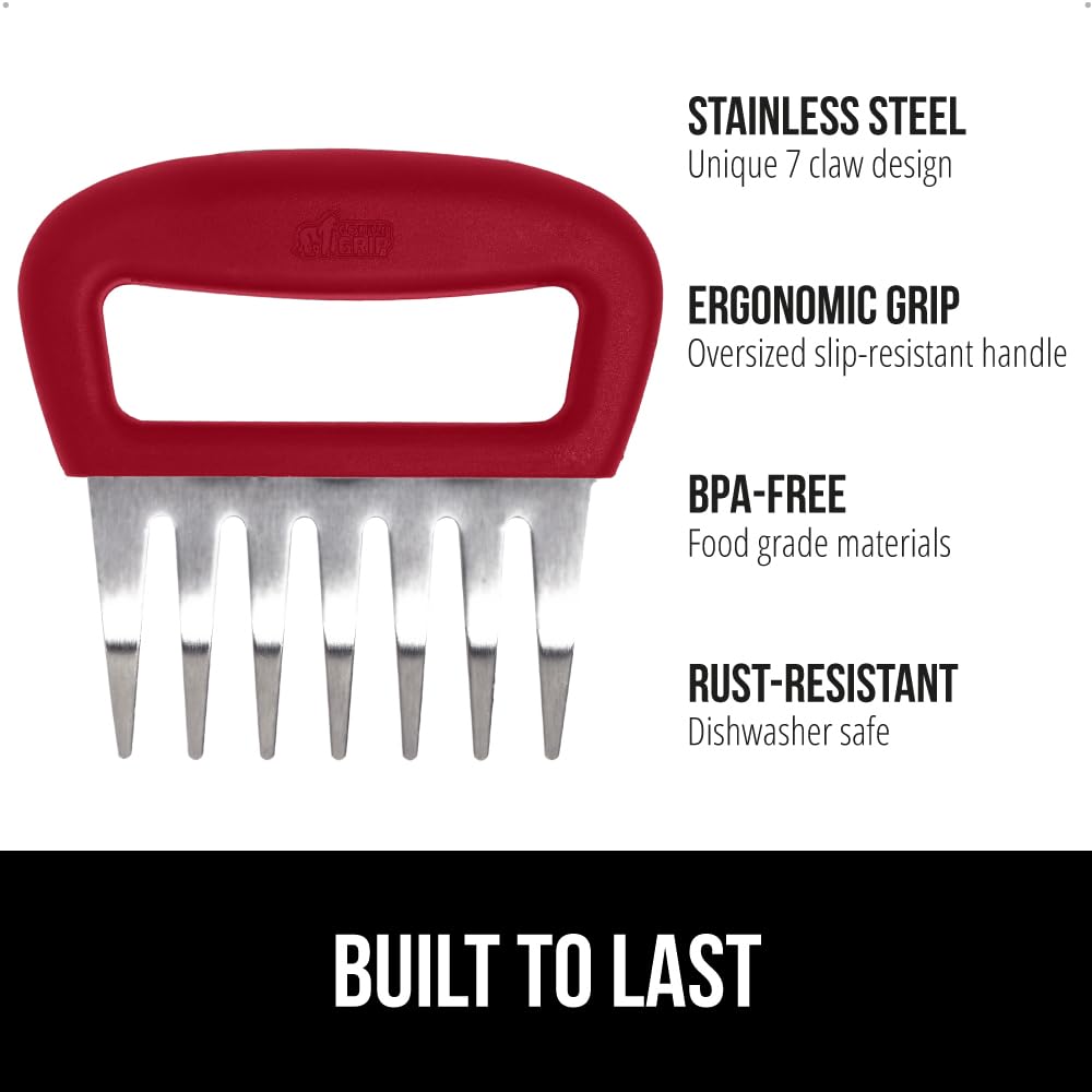 GORILLA GRIP sharp stainless steel claws ready to shred pork, beef, or chicken with precision