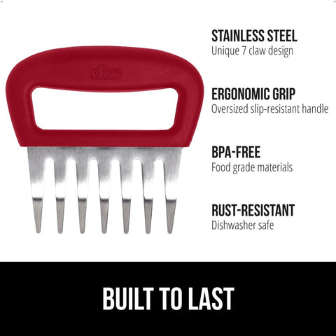 GORILLA GRIP sharp stainless steel claws ready to shred pork, beef, or chicken with precision