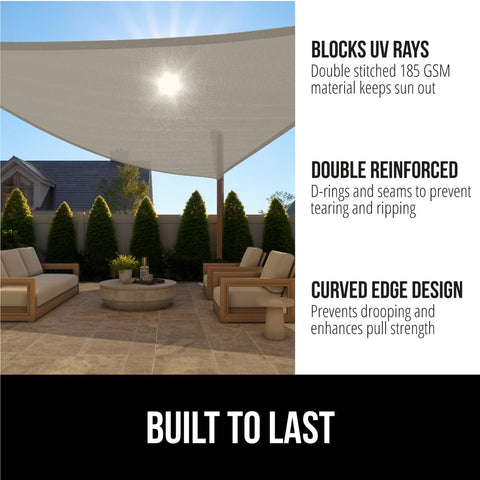 GORILLA GRIP sun shade graphite installed on deck demonstrates outdoor comfort.