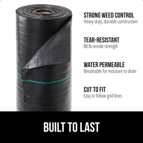 Gorilla Grip tear-resistant fabric stands up to heavy use for weed control.
