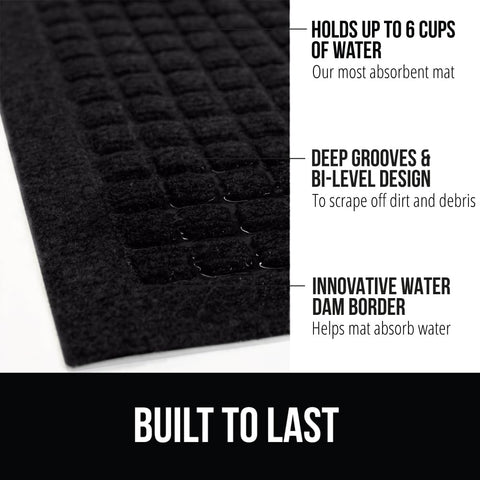 Gorilla Grip doormat with textured rubber backing stays in place
