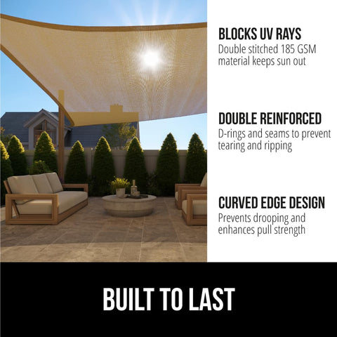 Gorilla Grip UV protection shade sail keeps outdoor spaces cooler