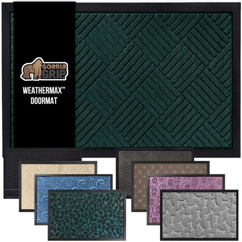 GORILLA GRIP WeatherMAX doormat top-side detail captures dirt while staying soft underfoot.