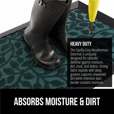 GORILLA GRIP WeatherMAX deep grooves with retention dam capture dirt and moisture.