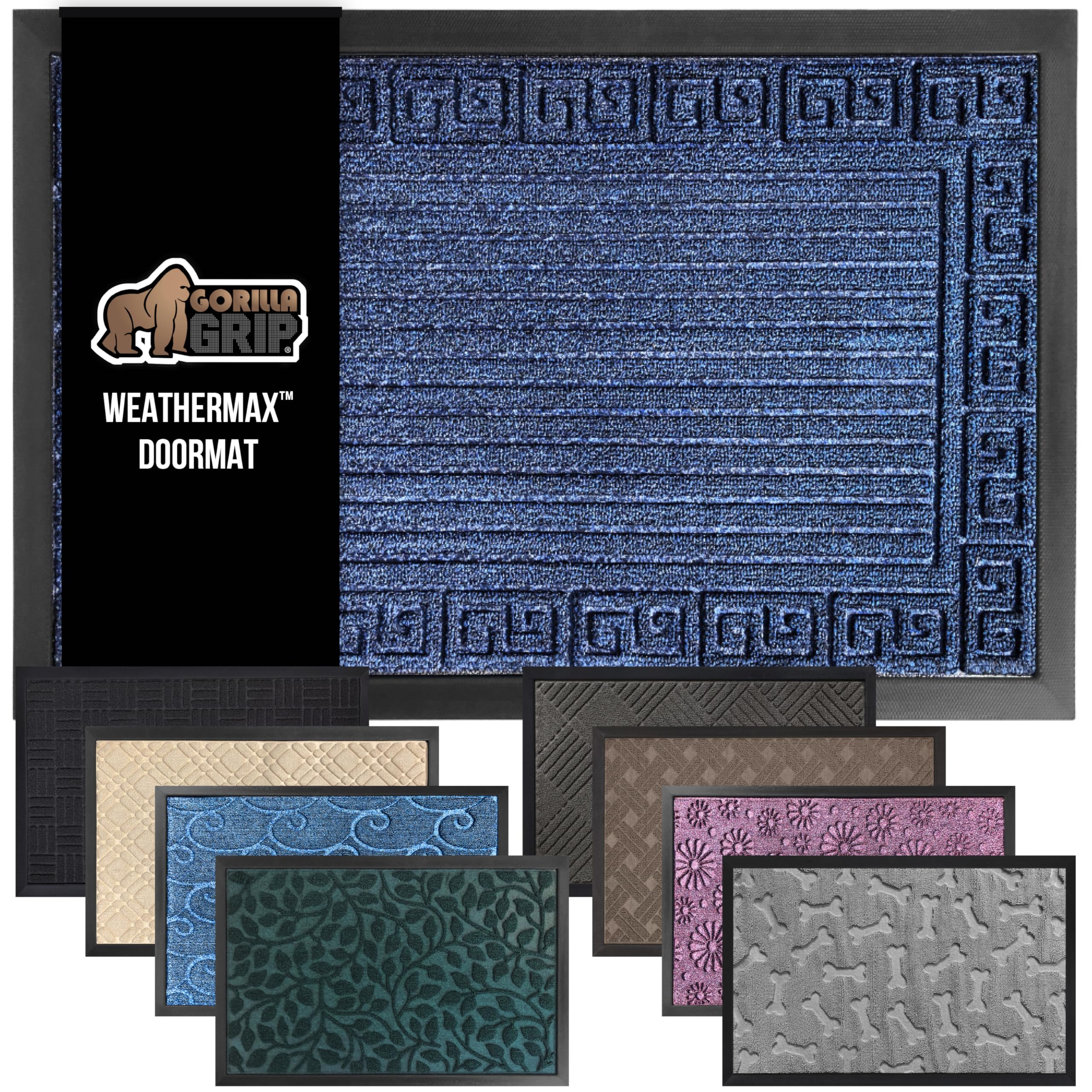 GORILLA GRIP WeatherMAX doormat 35x23 close-up texture helps trap dirt