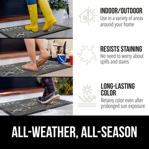 GORILLA GRIP WeatherMAX doormat showing dirt and moisture retention